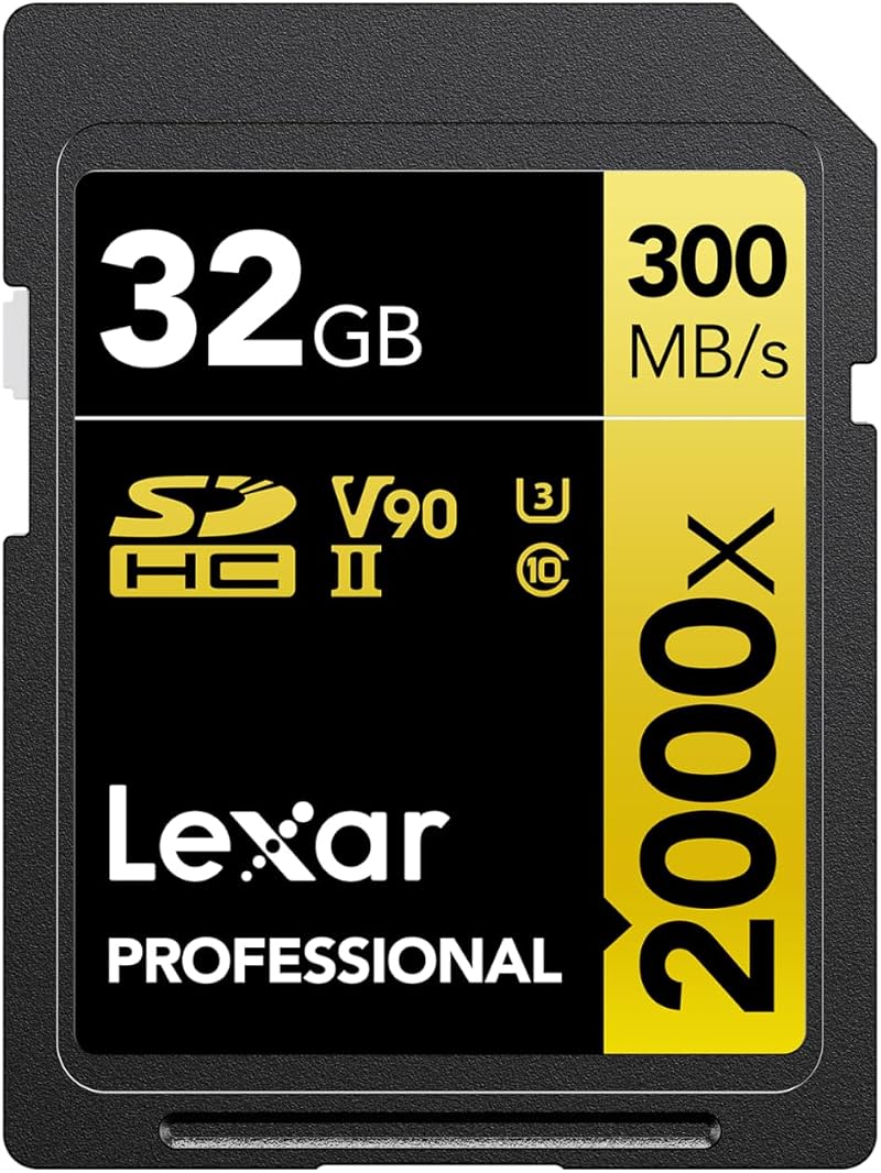 Lexar Professional 2000x 32GB SD Card UHS-II U3 V90 SDHC LSD2000032G-BNNAG