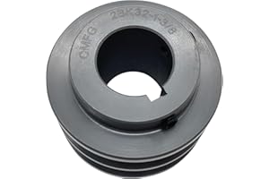 CMFG 2BK32-1-3/8, 2BK32138 v Belt Pulley,3.35 inch OD, 1 3/8 Inch Bore,Cast Iron Material, BK Double Groove Motor Pulley for "4L" or "A" Belts and "5L" or "B" Belts