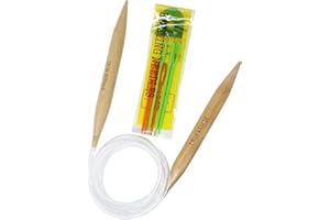 KnitPal 60-inch (150cm) Thick Oak Wooden Circular Knitting Needles with Cable Size 19 - Large Knitting Needles for Chunky Yarn with eBook - US Size 19 (15mm)