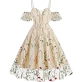 Women Keyhole Floral Embroidery Dress Sheer Mesh Illusion Vintage Cocktail Swing Dress Wedding Party Prom Tulle Evening Dress