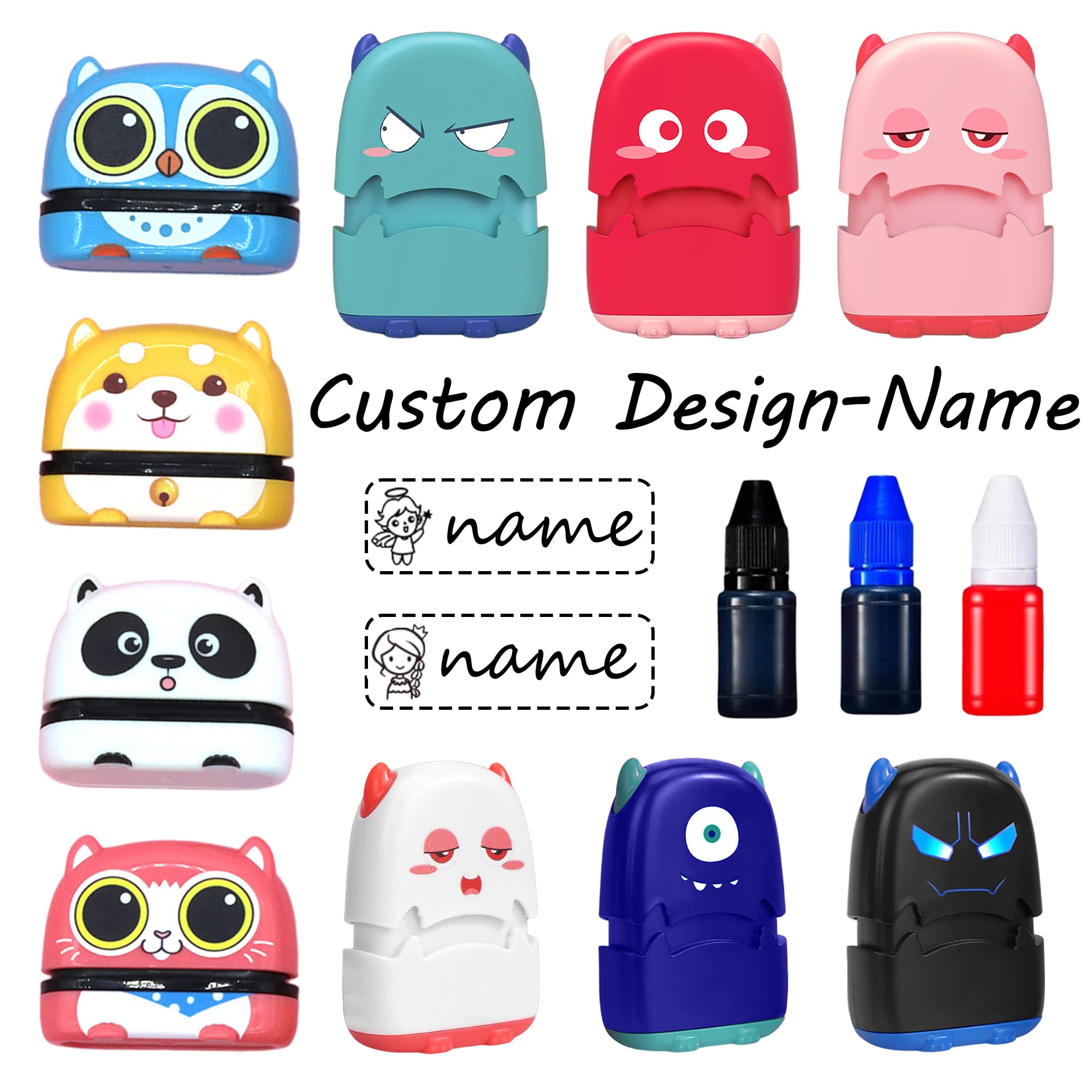Custom Name Stamp for Clothing Kids Waterproof, Custom Name Stamp, Personalized Stamp with Name, Clothing Stamps for Clothes Permanent (A)