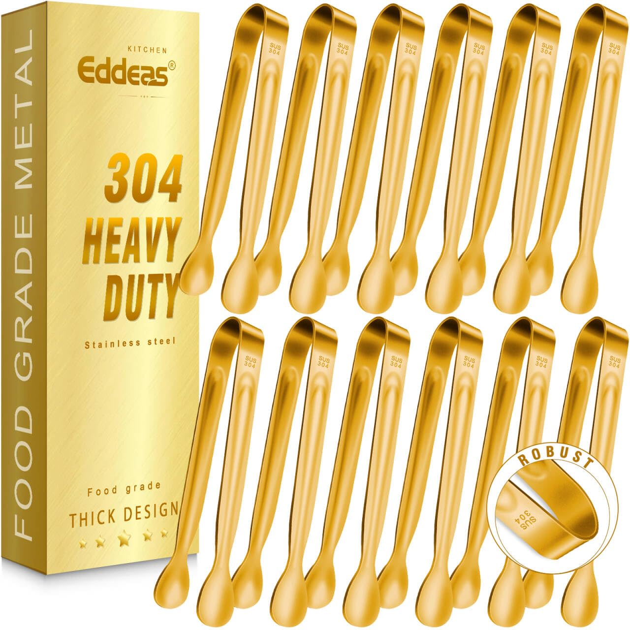 Photo 1 of 12 PCS Small Serving Tongs, 6" Mini Gold Sugar Tongs, Stainless steel Small Kitchen Tiny Food Tongs for Serving Food, Coffee Bar, Tea Party, Desserts Party and Ice Bucket