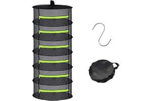 ZDZBLX Herb Drying Rack 6 layer Plant Rack Foldable Mesh Hanging Drying Net with Zippers, 2ft Hanging Drying Rack for Drying 