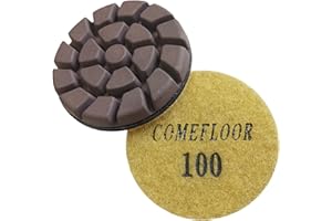 COMEFLOOR Concrete Floor Polishing Pucks Sharp Diamond Copper Bond Grinding Disc, Fit Ride-on Floor Grinder, Walk-Behind Grinder, 3 Inch Hook and Loop Long Using Life Polishing Pads, 100#