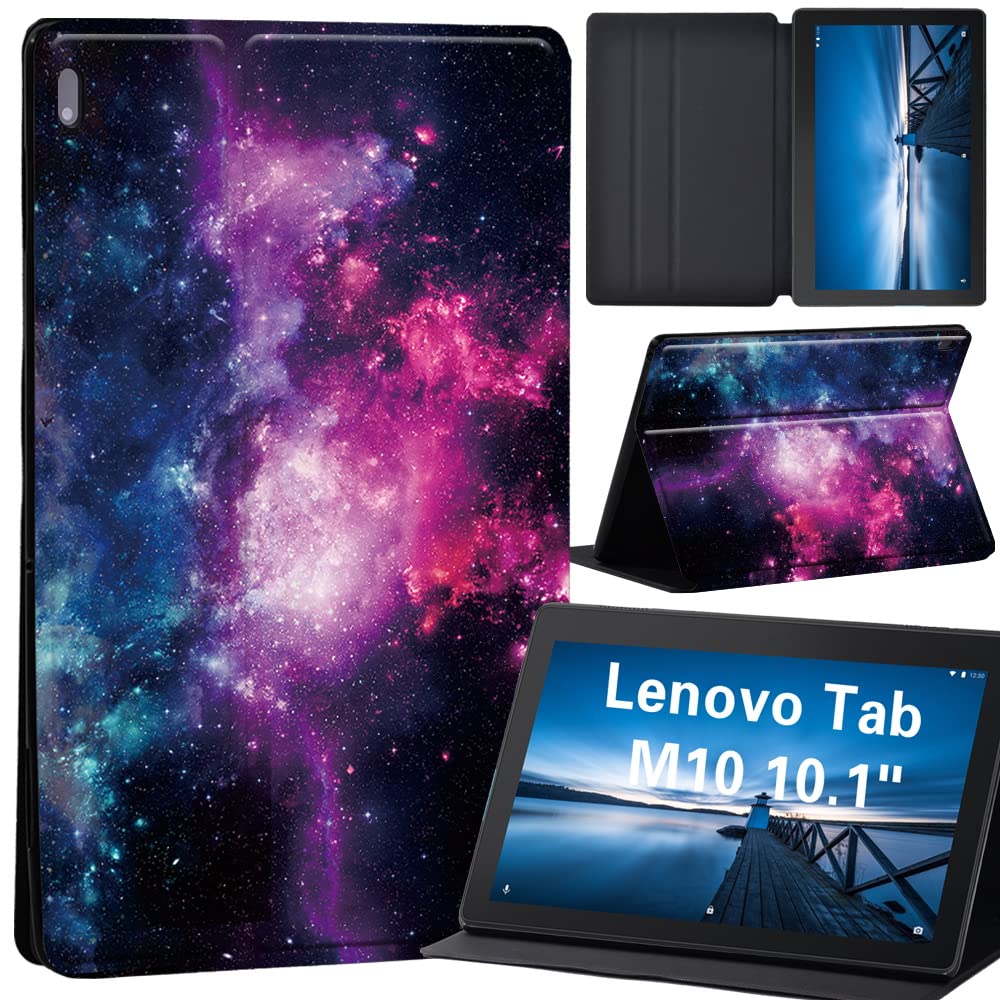 Case for Lenovo Tab M10 TB-X605F/ TB-X605L/ TB-X505F/ TB-X505L - Leather Tri-Fold Stand Cover Case for Lenovo Tab M10 10.1-Inch Tablet (pink cluster in space)