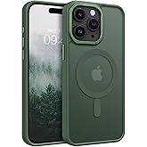 BENTOBEN Magnetic for iPhone 15 Pro Max Case,[Compatible with MagSafe] Translucent Matte Frosted Anti-Fingerprint Slim Shockproof Women Men Protective Cover Case for iPhone 15 Pro Max 6.7",Dark Green