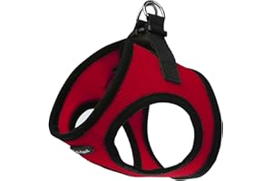 Bark Appeal Red Step-in Dog Harness for Small-Medium Pets – Updated Sizing, Re-Measuring is Essential – Soft Vest Harness – Anti-Choke with Adjustable Strap & Heavy Duty Clip – M