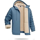 Boladeci Men's Sherpa Lined Hoodie Jacket Winter Warm Heavy Weight Zip Up Hooded Sweatshirt Thick Fleece Coats