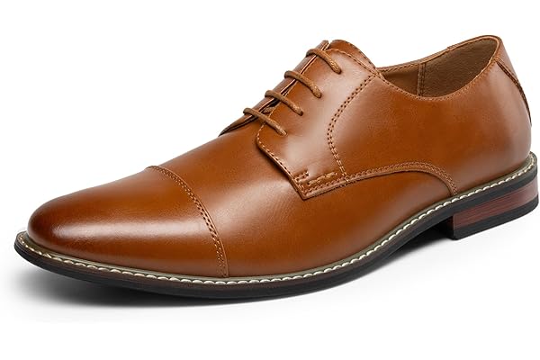 Bruno Marc Men's Dress Shoes Cap-Toe Lace Up Derby Shoes Formal Oxford Shoes