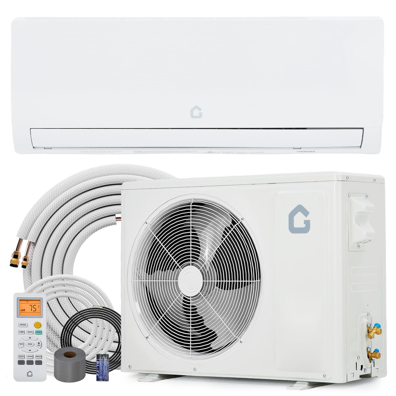 Photo 1 of GarveeTech 12,000 BTU Mini Split Air Conditioner, 19 SEER2 115V Ductless Split-System Air Conditioner with Heat Pump, Cools Up to 750 Sq.Ft, Remote Control, Includes Installation Kit
