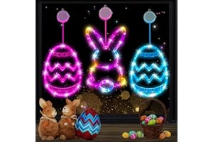 WQWOVRVO Easter Decorations 3Pack Bunny Eggs Lights Easter Window Lights Easter Decorations for The Home (3Pack)