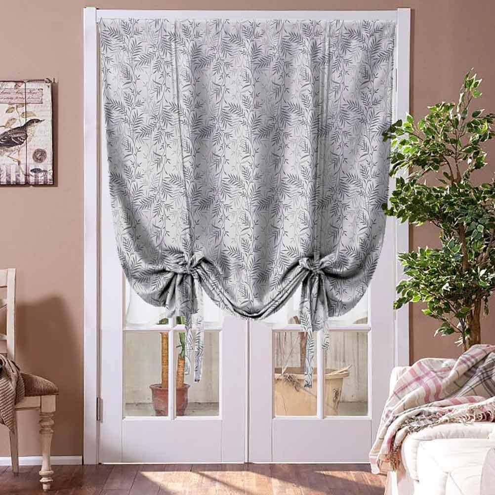 Bedroom Curtains Grey and White Bowknot Drapery Valance