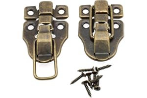 LBTODH 2 pcs Retro Style Duckbilled Toggle Hasp Latch Antique Toggle Hasp Latch for Jewelry Box Cabinet Toolbox Suitcase,with Mounting Screws(Bronze)