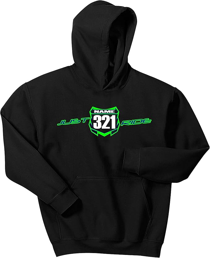 Just Ride Motocross Youth Hoodie Number Plate Custom Personalized Sweat Shirt: Amazon.ca 
