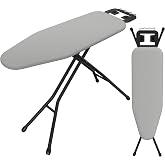 Yaheetech Ironing Board 43"x14" with Heavy Duty Iron Rest, Foldable, Gray | Full Size Ironing Surface with Sturdy Steel X-Frame, 9 Adjustable Heights 21 to 36 Inches, Folds Flat for Small Space Storage