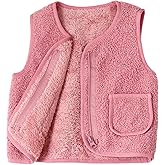 Patgoal Baby Girls Boys Sherpa Fleece Vest Toddler Lightweight Fall Winter Warm Sleeveless Outerwear Jacket with Pockets