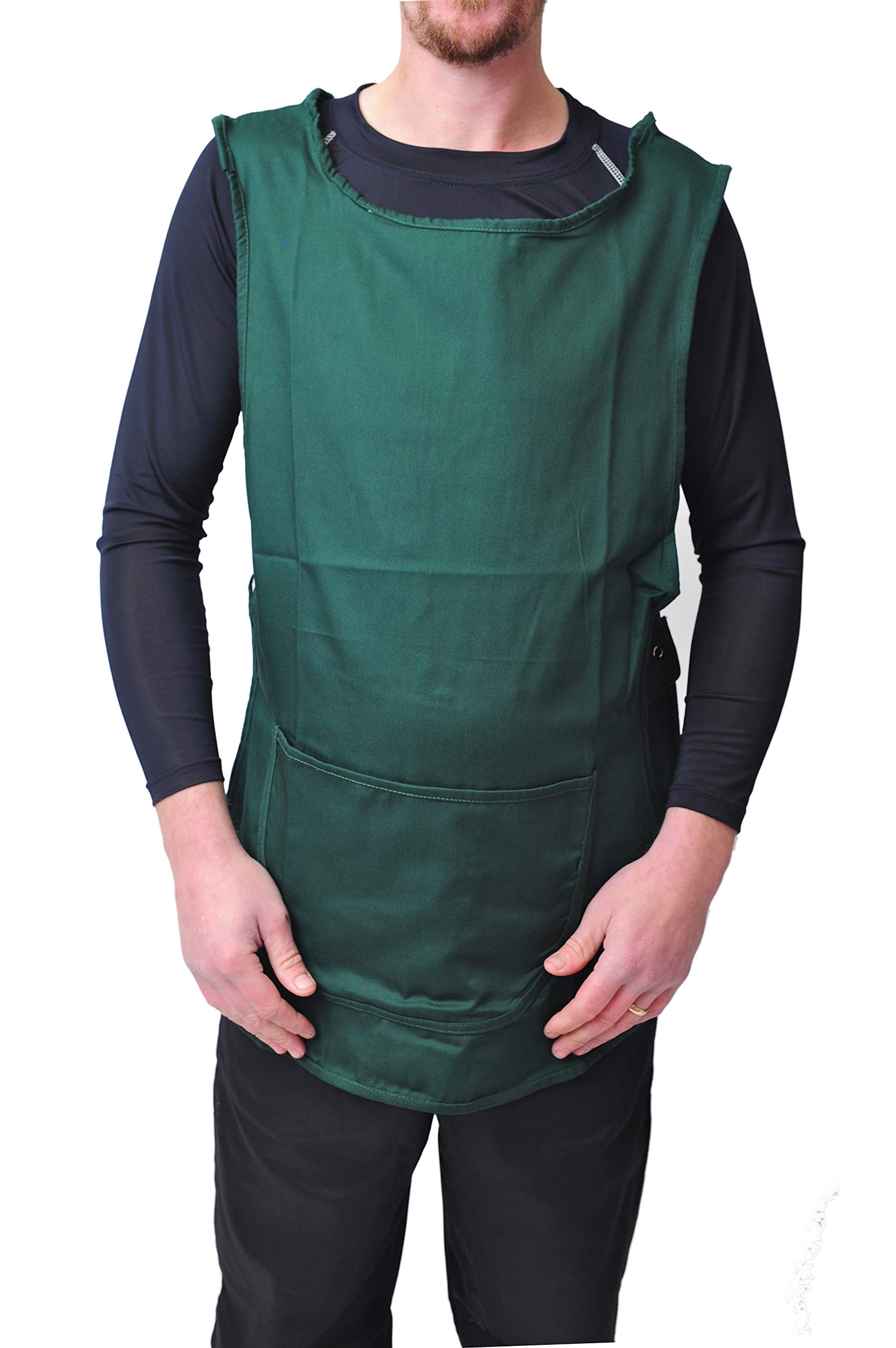 Black Pepper Unisex Plain Tabbard Apron for Waiters, Catering, Laundry, Cleaners, Forest Green, L/XL
