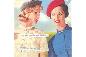 Boston International IHR Anne Taintor Cocktail Beverage Paper Napkins, 20-Count, 5 x 5-Inches, Stir Up