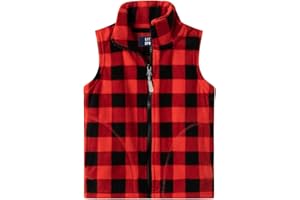 LittleSpring Boys Girls Fleece Vest Sleeveless Jacket Full-Zip Fall Winter Warm Outerwear