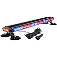 ASPL 29.5" 54 LED Strobe Light Bar Double Side Flashing High Intensity Emergency Warning Flash Strobe Light with Magnetic Base for Safety Construction Vehicles Tow Trucks Pickup (Red/Blue)
