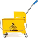 Curvaso 20L Industrial Mop Bucket Set Yellow Heavy Duty Commercial Floor view 2