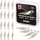 EHDIS Precision Craft # 11 Titanium Coated Blade Refill Hobby Art Blades Cutting Tool with Storage Case for Craft, Hobby, Scr