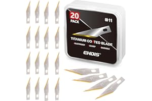EHDIS Precision Craft # 11 Lot de 20 lames de rechange avec revêtement en titane pour loisirs créatifs, scrapbooking, outils 