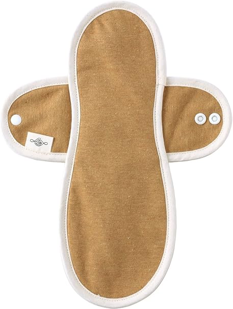 Amazon Lintenオーガニックコットン布ナプキン Lサイズ羽付タイプ 普通の日 多い日用 防水布入り カーキ Linten 布ナプキン