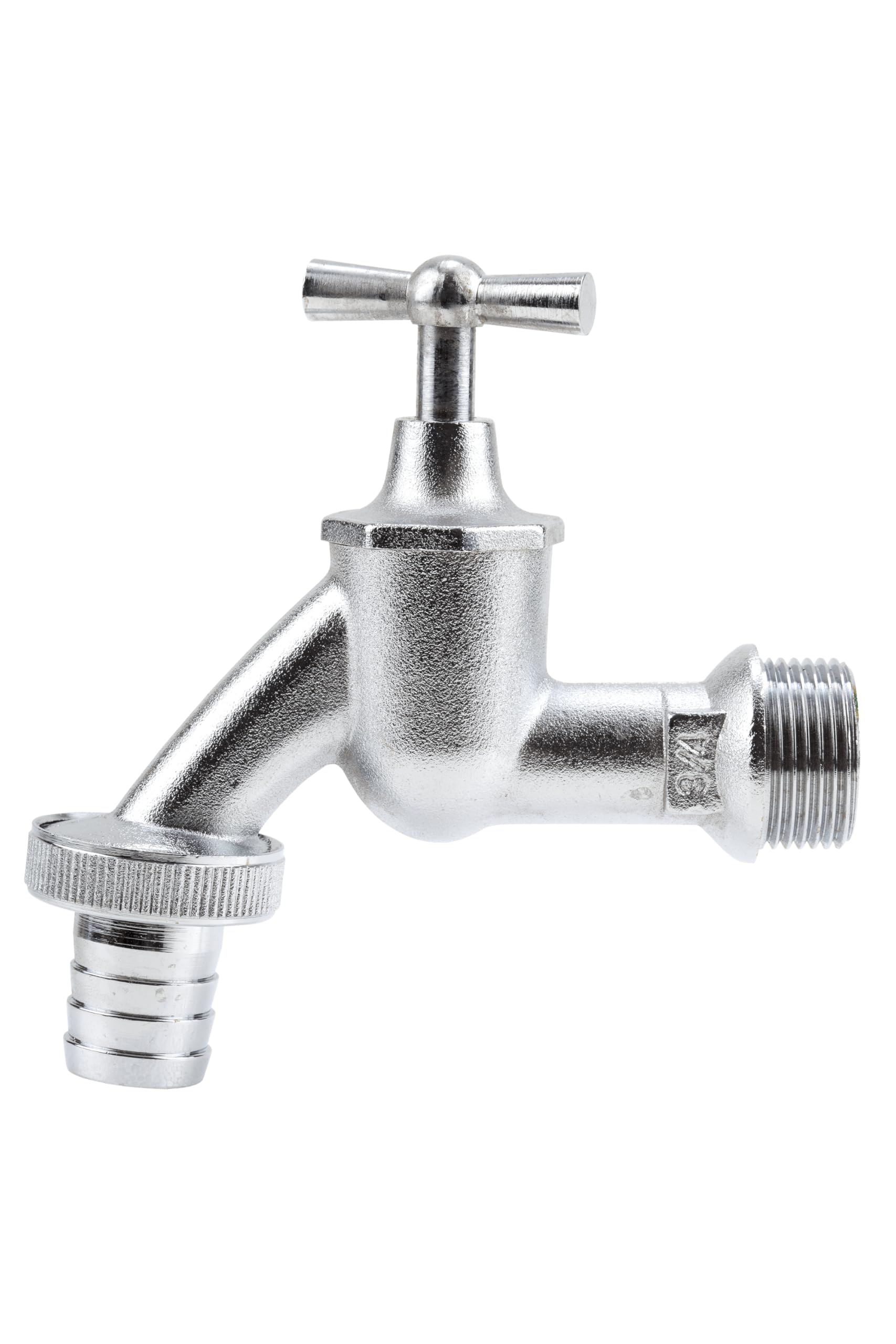 GARDENA faucet with Hose: Chrome Water crane For indoor And Outdoor, 26.5 mm (3/4 ") - Thread, For 19 mm (3/4") - Tubing (7331-20)