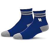 For Bare Feet NCAA KENTUCKY WILDCATS Cozy Two Stripe Quarter Sock Team Color OSFM