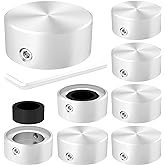 DaierTek Footswitch Topper Metal Foot Switch Topper with 2 Set Screws Rubber Insert Pedal Buttons Cap Silver for Guitar Effec