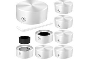 DaierTek Footswitch Topper Metal Foot Switch Topper with 2 Set Screws Rubber Insert Pedal Buttons Cap Silver for Guitar Effec