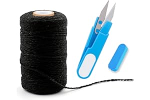 328 Feet Cotton String Twine Rope, 2mm Cotton Bakers Twine Kitchen Twines - Black String for Crafts, Gift Wrapping, Gardening