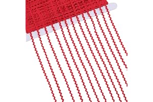 GORGECRAFT 44 Yards Rick Rack Trim RIC Rac 1/8 inch Red Rickrack Lace Wave Ribbon Zig Zag Wave Bending Fringe Lace Trim S Shaped Woven Braided Fabric for Sewing DIY Crafts Wedding Dress