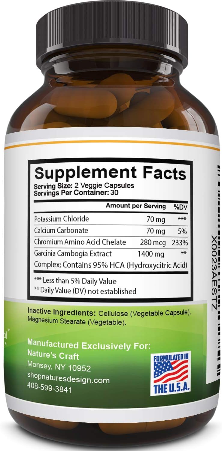 Garcinia Cambogia with 95% HCA Weight Loss Supplement - Best Fast Acting Fat Burner and Natural Carb Blocker Diet Pills - Pure Garcinia Extract Appetite Suppressant for Men & Women: Health & Personal Care
