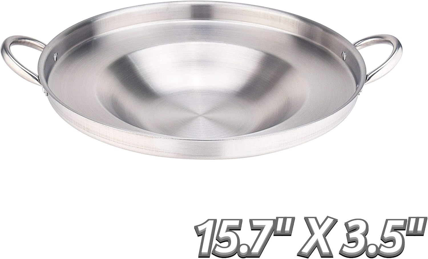 ARC USA, CM40 NSF Approval 15.7" Heavy Duty Stainless Steel Concave Comal Cazo Griddle Fryer Cookware, Mexican Style Wok, Great for Tortillas Taco Maker, Griddle Cooking Camping (15.7'' X 3.5'')