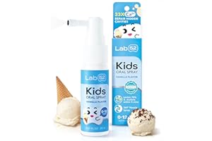 LAB 52 LAB52 Kids Oral Spray, Toddler Toothpaste Helper for Daily Oral Care and Fresh Breath, Children Approved with Fluoride Free for Newborn to Preschoolers, Xylitol Vanilla Flavor