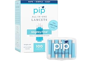 Pip Lancets for Diabetes Testing - 30G x 1.0mm Ultra-Thin Needles - 100 Count Safety Lancets | Single-Use Design for Painless Blood Glucose Testing - No Lancing Device Needed - Blue