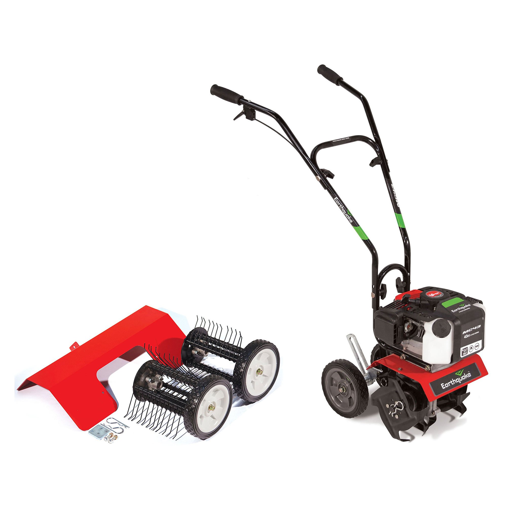 EARTHQUAKE MC43 Cultlivator Lawn Garden Gas Tiller w/Dethatcher