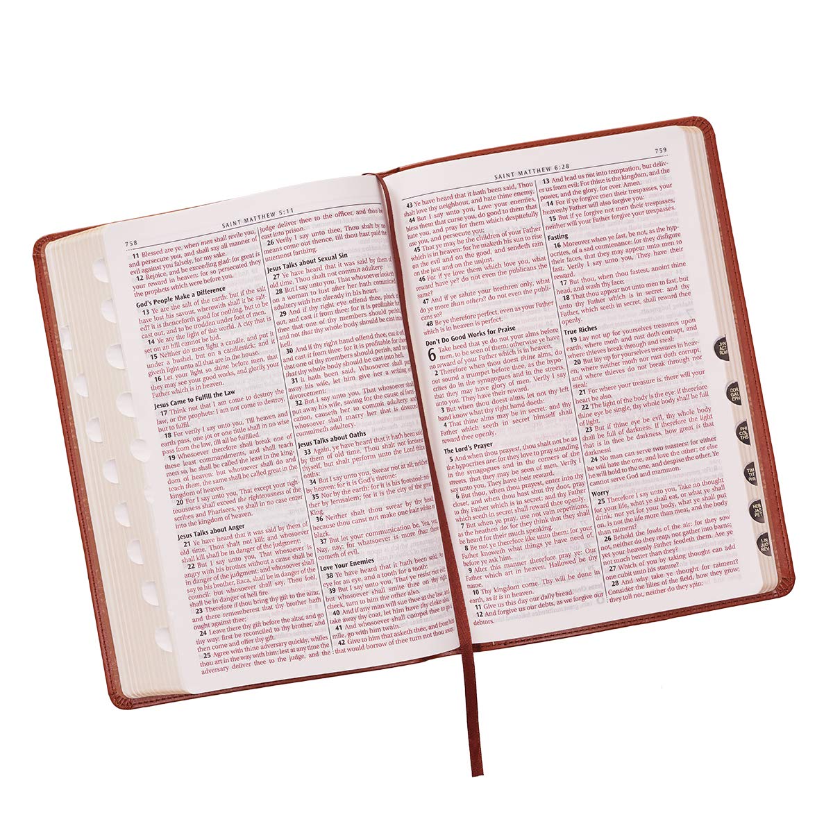 Holy Bible KJV Large Print Thumb Index Edition Tan Pricepulse