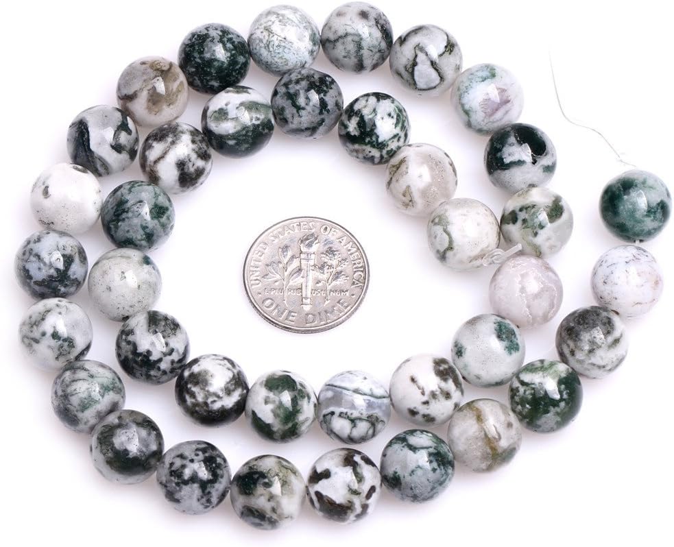 SHGbeads 10mm Green Moss Tree Agate Semi Precious Gemstone Round Loose Beads for Jewellery Making DIY Handmade Craft Supplies 15" - Image 5