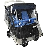 Stroller Rain Cover,Universal Rain Cover for Side by Side Baby Stroller, Double Stroller Cover for Rain and Wind,Baby Outdoor Activities Accessories.