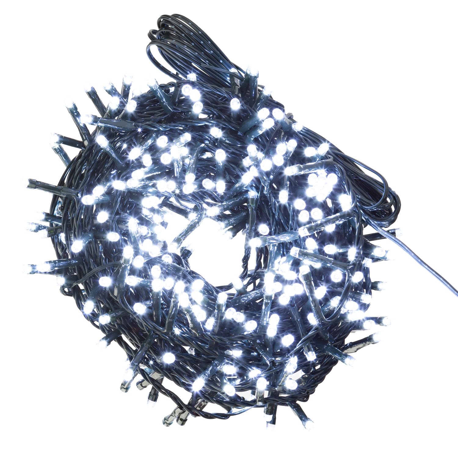 VFM - Christmas Lights 400 LED 12m Xmas Tree Lights - Fairy Lights - Festive Bright String Xmas Tree Wedding Fairy Lighting Indoor & Outdoor Mains Operated Multi Function Control Cool White