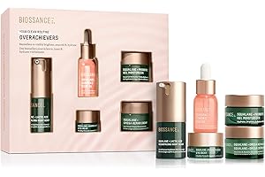 Biossance Overachievers Set. Squalane + Lactic Acid Resurfacing Night Serum Bundle with Travel Size Best Sellers to Hydrate, Exfoliate and Smooth Fine Lines (5 items)_updated