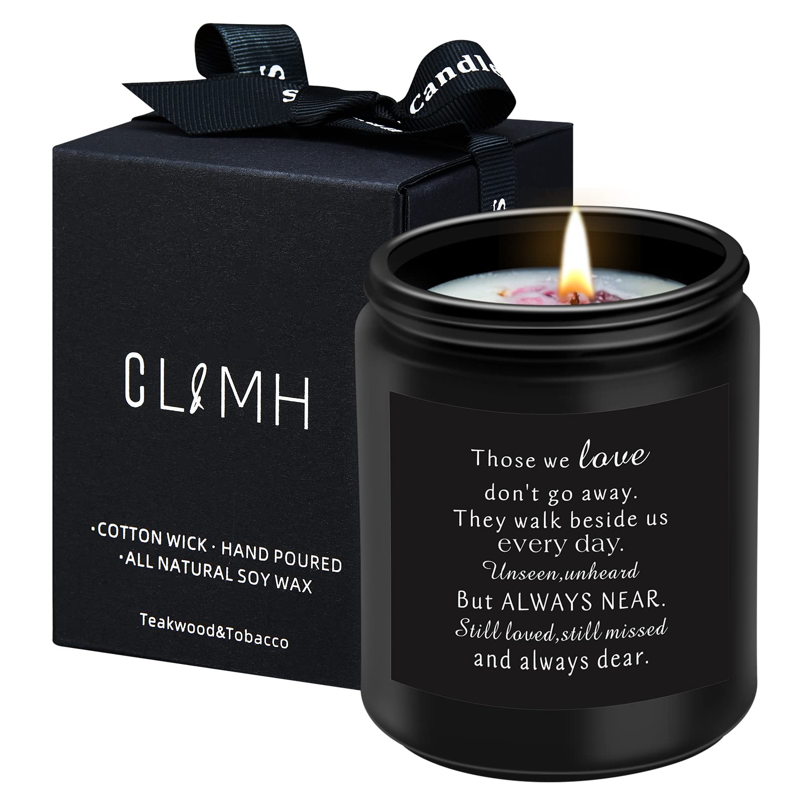 Scented Candles Teakwood & Tobacco Memorial Gifts for Loss of Loved One Sympathy Gift Bereavement/Condolences/Grief Gifts-Remembrance for Deceased Bereavement Keepsake (Teakwood & Tobacco)