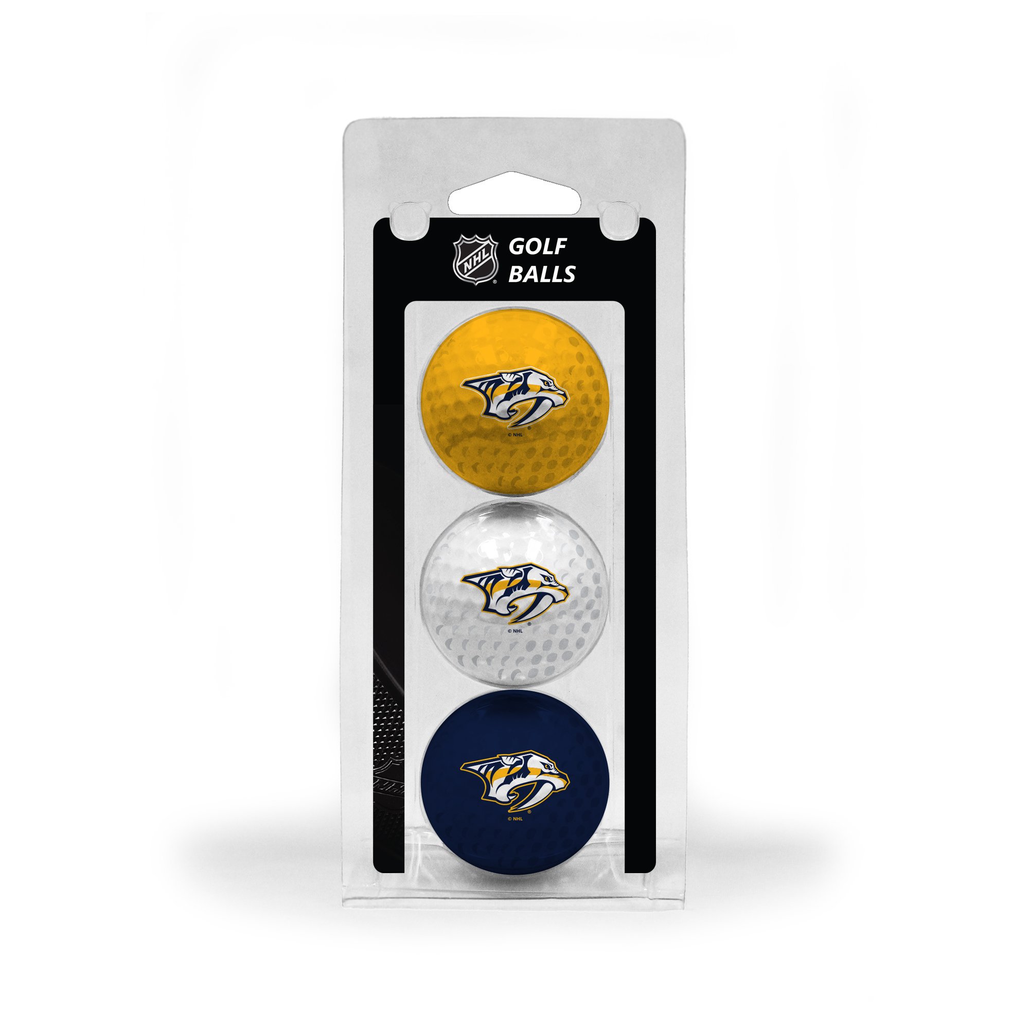 Team Golf NHL Nashville Predators 3 Golf Ball Pack Regulation Size Golf Balls, 3 Pack, Full Color Durable Team Imprint