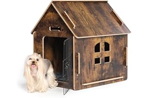 ALBAD Dog House Indoor for Small Dogs or Cats, Cozy Wooden Design, Small Indoor Bed House, with Air Vents and Elevated Floor Warm Dog Cave