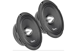 Timpano 1000 Watts Midrange Speakers for Car Audio Systems TPT-MR6-4 Bullet 4 Ohm Shallow PRO Audio Mid Range Loudspeaker (Bundle 2 Speakers)