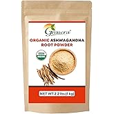 Grenera Organic Ashwagandha Powder 2.2 lbs (35.2 Ounce) (Withania somnifera) - Organic, Vegan, Kosher Certified