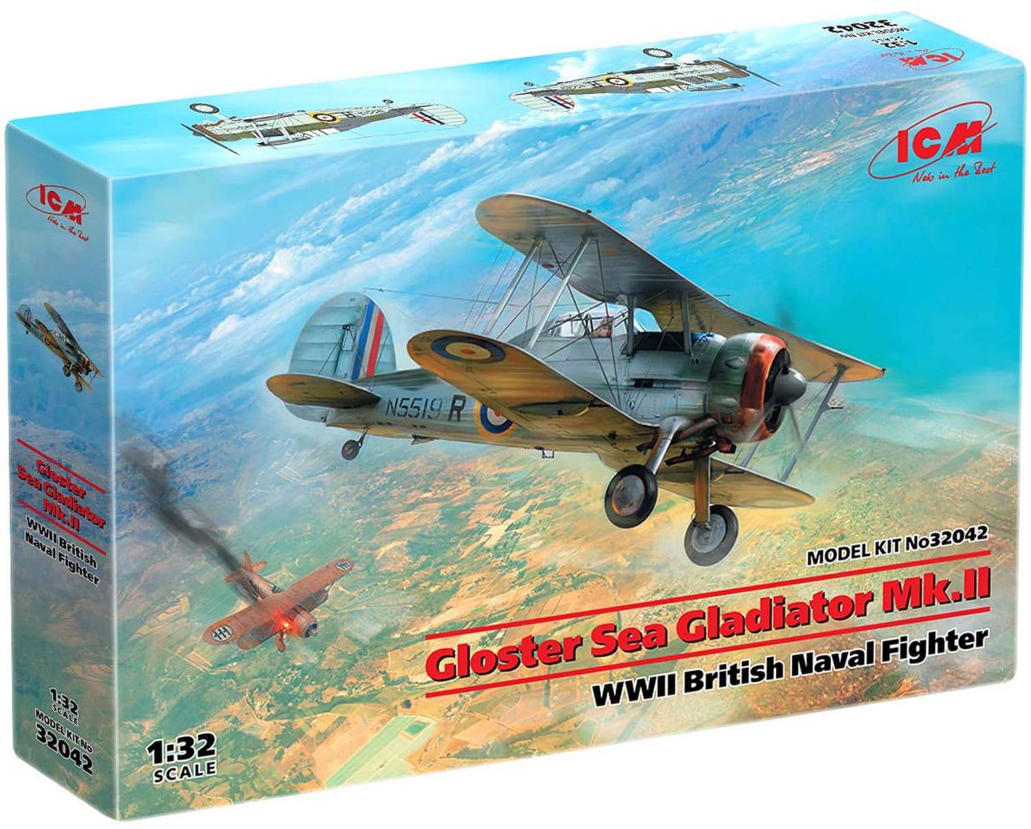ICM Gloster Sea Gladiator MK.II WWII British Naval Fighter Plane